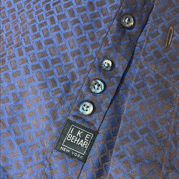 Ike Behar Blue Casual Button Down Shirt - Picture 10 of 11